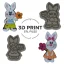 3D tisk STL | Zajíc s kytkou | 10101DS | DIY vykrajovátko/sada