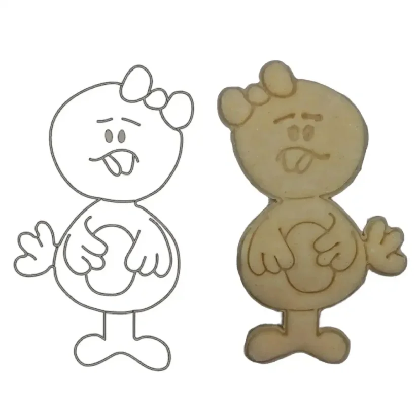 Kuře s mašlí | 10401 | více variant - Varianta: obrys, Velikost: velikost M (8 cm)