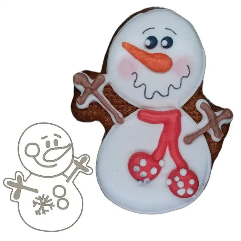 Sněhulák se sněhovou vločkou | 40103 | velikost M, S - Varianta: obrys, Velikost: velikost M (8 cm)