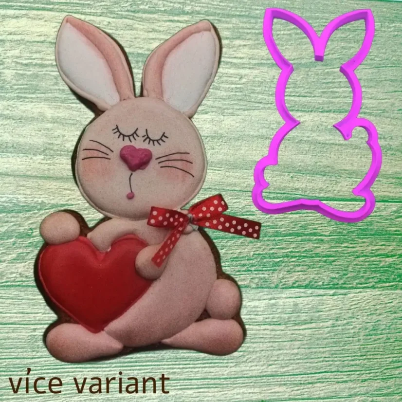 Zajíc se srdcem | 10119 | vykrajovátka - Varianta: obrys, Velikost: velikost M