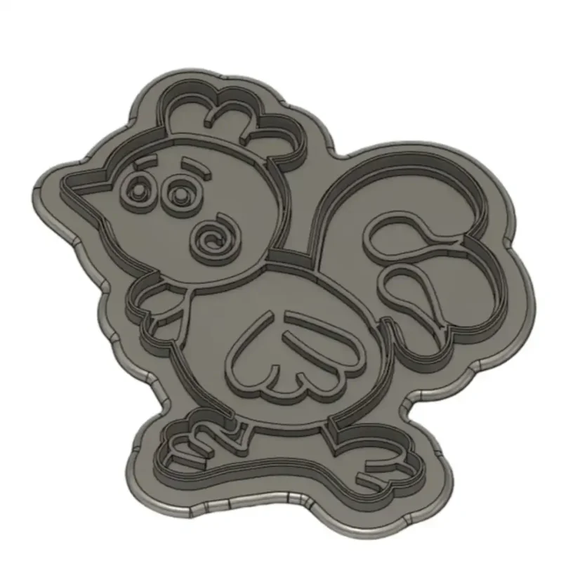 Kohout | 10404 | 3D vykrajovátko/sada - Varianta: sada (vykrajovátko + razítko), Velikost: velikost M (8 cm)