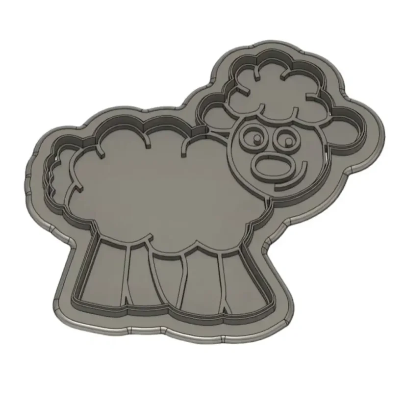 Ovečka | 10201 | 3D vykrajovátko/sada - Varianta: sada (vykrajovátko + razítko), Velikost: velikost M (8 cm)