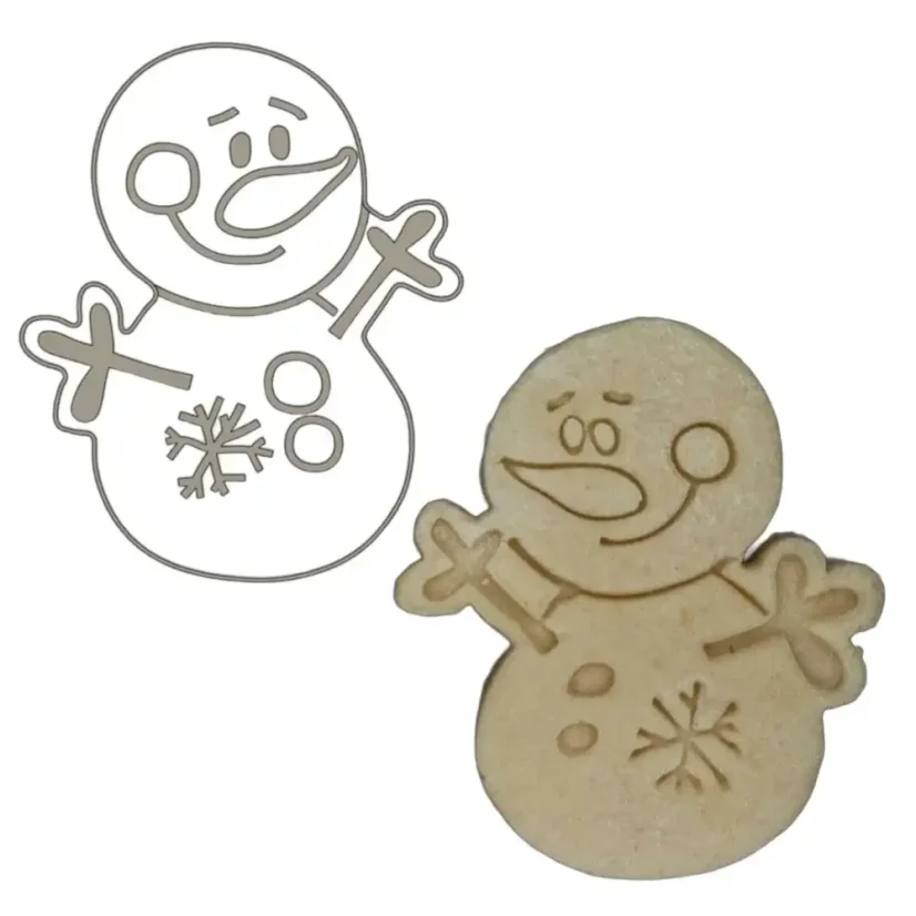 Sněhulák se sněhovou vločkou | 40103 | velikost M, S - Varianta: obrys, Velikost: velikost M (8 cm)