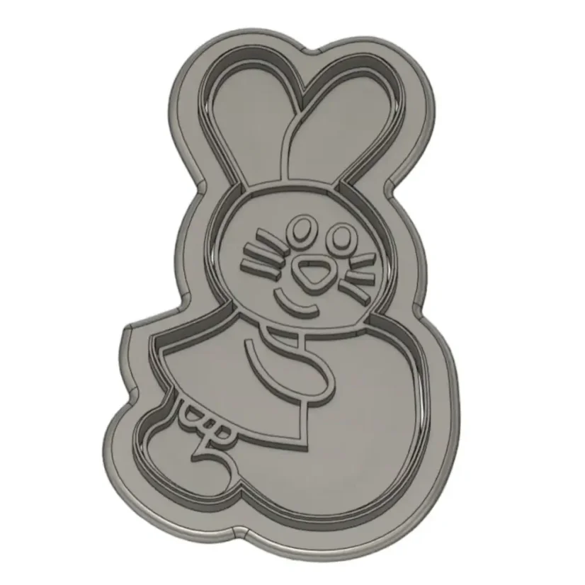 Zajíc s vejcem (holka) | 10107 | 3D vykrajovátko/sada - Varianta: vykrajovátko (obrys), Velikost: velikost S (6 cm)