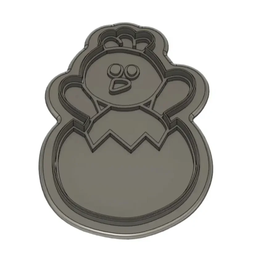 Kuře ve vejci | 10408 | 3D vykrajovátko/sada - Varianta: vykrajovátko (obrys), Velikost: velikost S (6 cm)