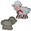 Ovečka | 10201 | 3D vykrajovátko/sada - Varianta: sada (vykrajovátko + razítko), Velikost: velikost S (6 cm)