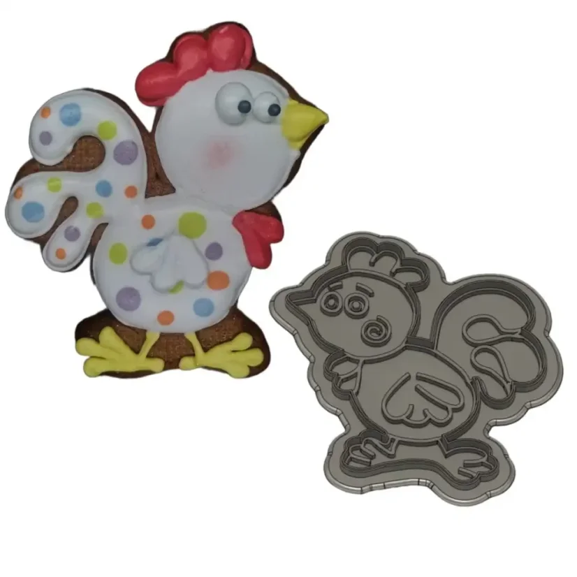 Kohout | 10404 | 3D vykrajovátko/sada - Varianta: sada (vykrajovátko + razítko), Velikost: velikost S (6 cm)