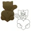 Kočka se srdcem | 20105 | 3D vykrajovátko/sada - Varianta: sada (vykrajovátko + razítko), Velikost: velikost S (6 cm)