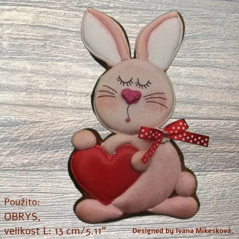 Zajíc se srdcem | 10119 | vykrajovátka - Varianta: obrys, Velikost: velikost M